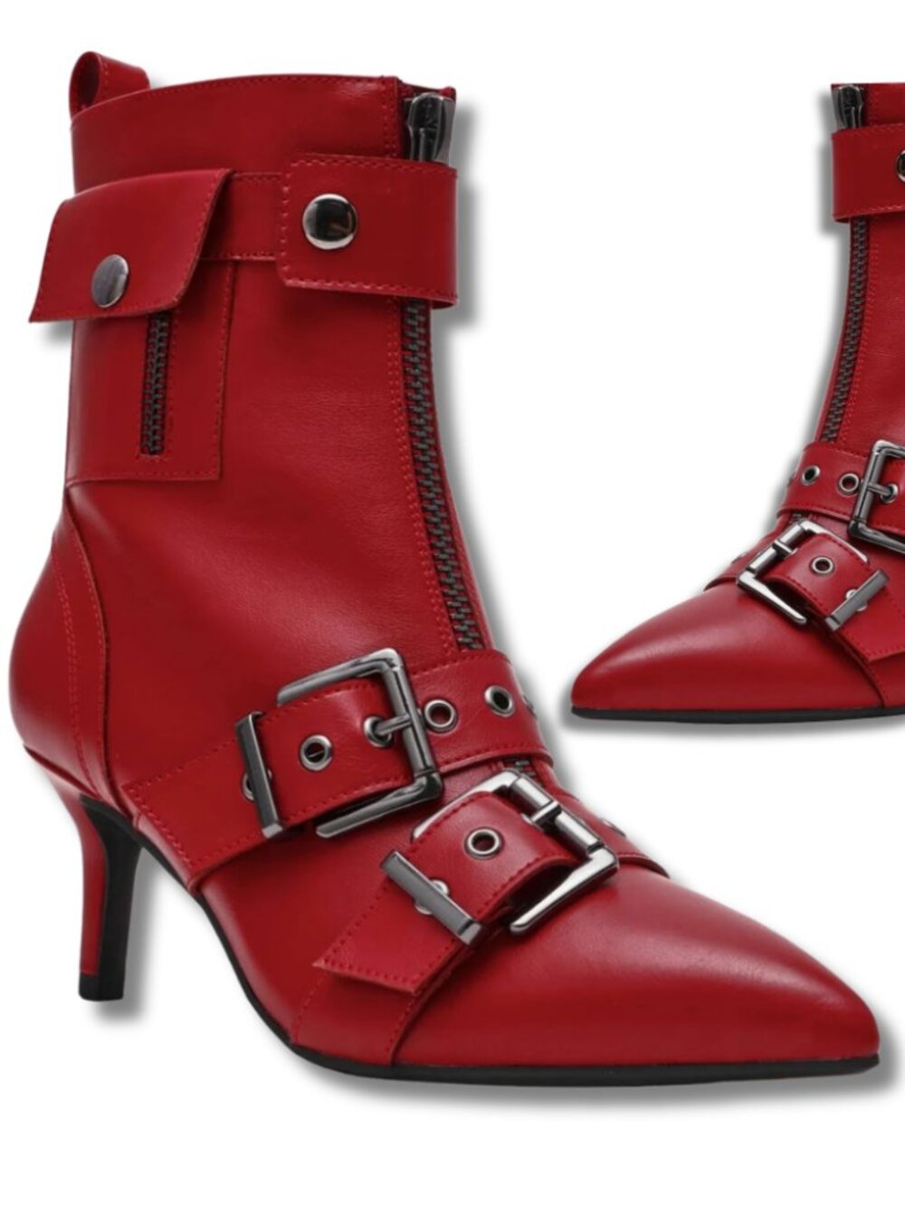 New in Box Size 7.5 Red High Heel Boots Wild Pair